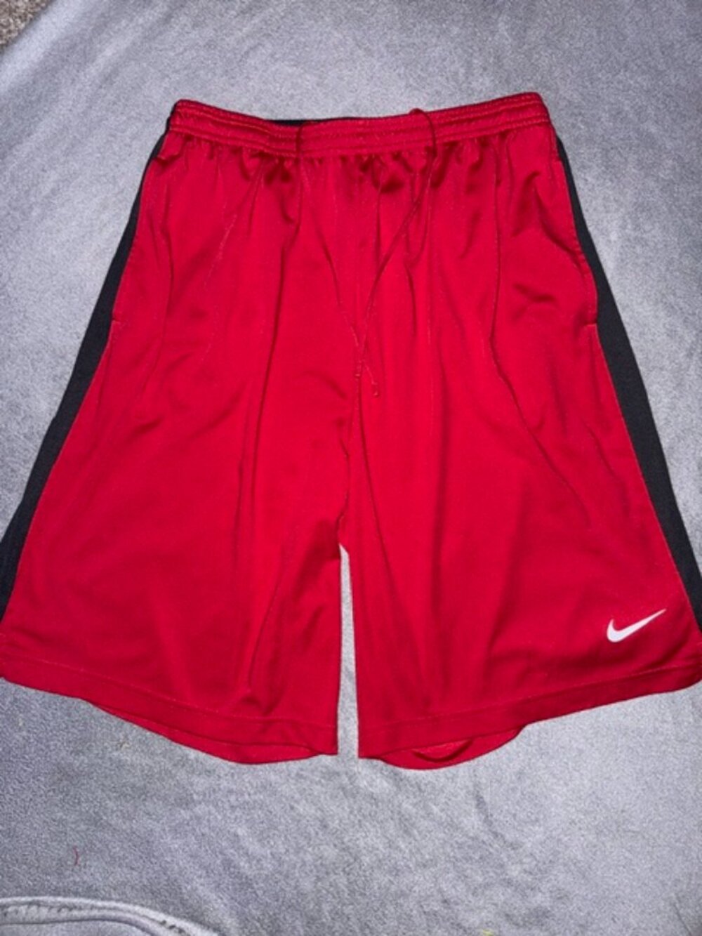 Nike Dri‑FIT Athletic Shorts Men’s Large Red Black Drawstring Training Gym